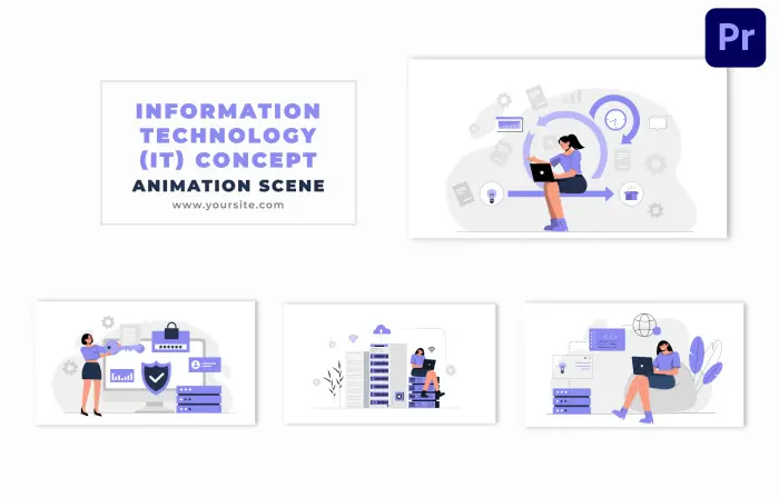 Information Technology Vector Animation Scene